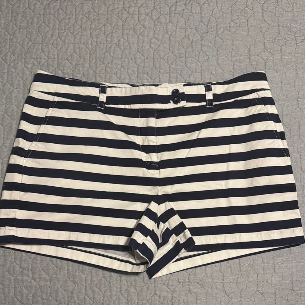 Striped Navy and White Women's Shorts